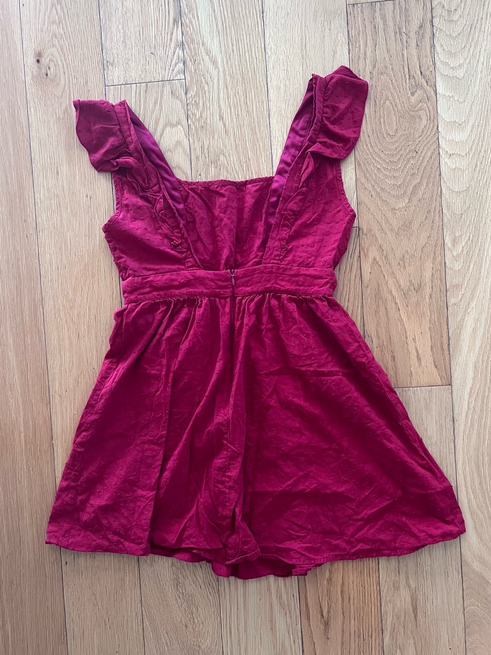 Women’s Red Square-Neck Ruffle Strap Top - Picture 2 of 4